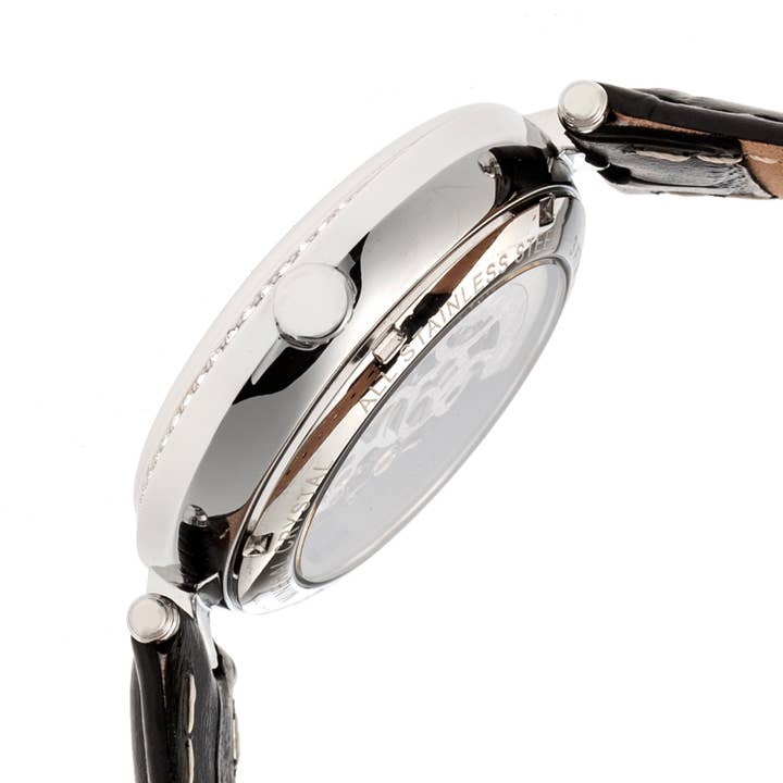 Empress - Vente Montre – femme - Montre automatique Empress Stella avec bracelet en cuir nacre