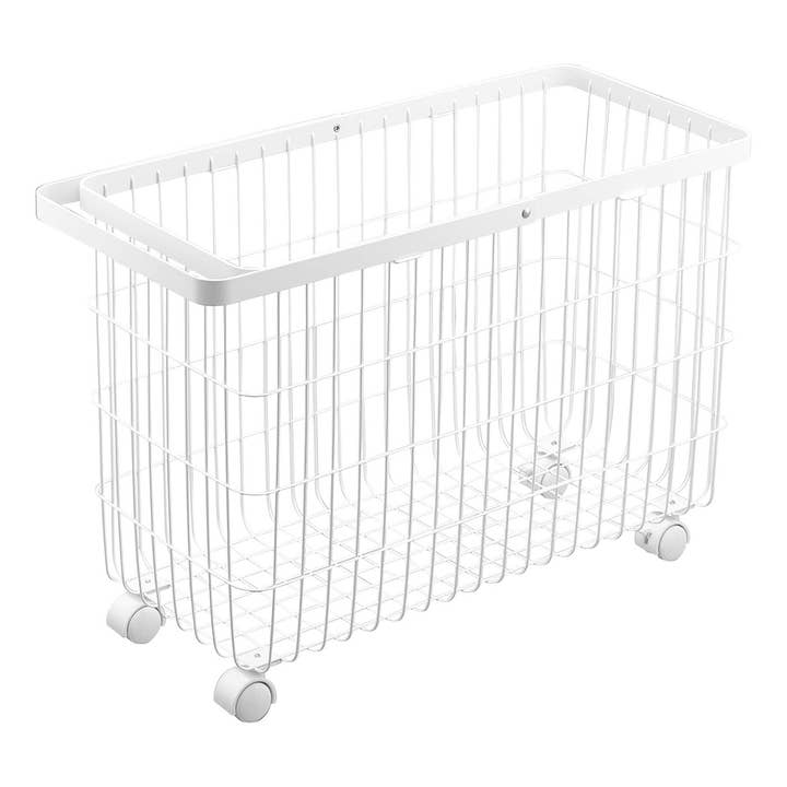 Yamazaki Home - Wholesale Laundry Basket - Rolling Wire Basket (14.8" H) - Steel
