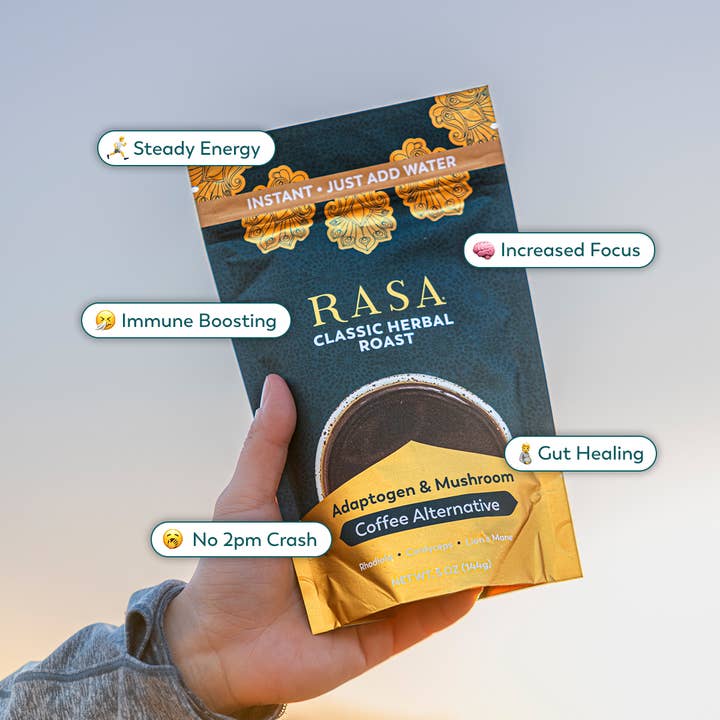 Rasa - #1 in Functional Adaptogens - Wholesale Health/Detox Tea - Rasa Classic Herbal Roast | Coffee Alternative | 5 oz