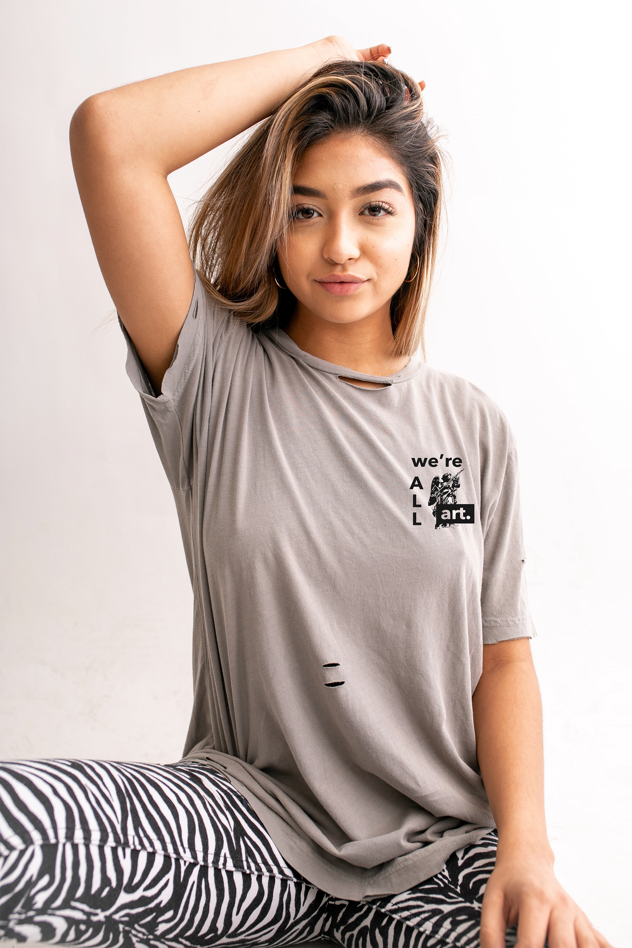 Not Another Label - Wholesale Screen Printed T-Shirt - Women's - We're All Art Distressed Tee0