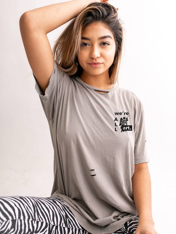 Not Another Label - Wholesale Screen Printed T-Shirt - Women's - We're All Art Distressed Tee