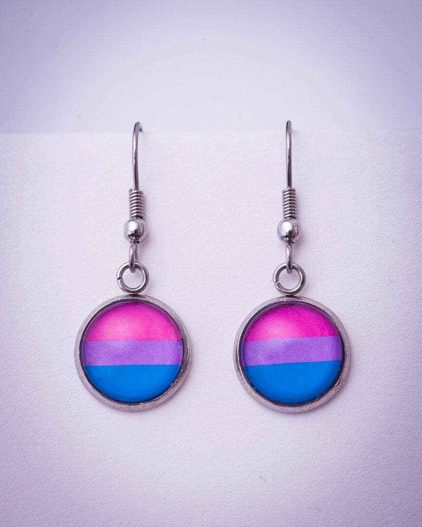 Crafty Queer Studio - Wholesale Stud/Post Earrings - Bisexual flag pride LGBTQ+ earrings - stud or dangle5