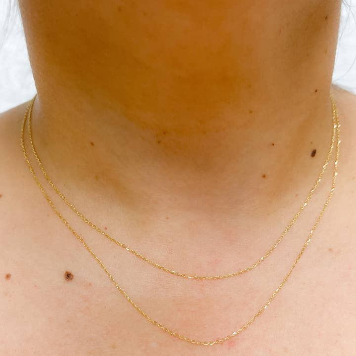 Tresor Jewelry Inc. - Wholesale Link & Chain Necklace - 025KF64DO. 14K Solid Gold Cable Chain