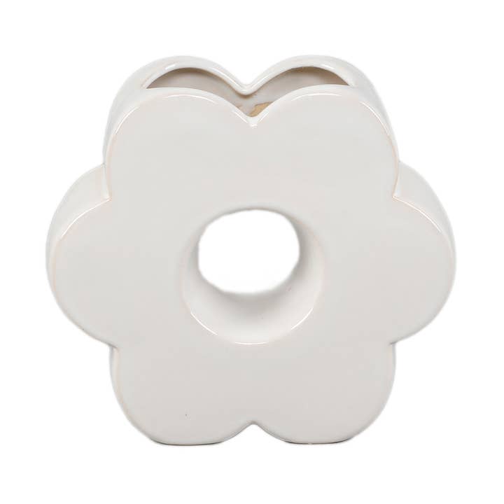 White Ceramic Flower Vase for wholesale by Flora Bunda Inc