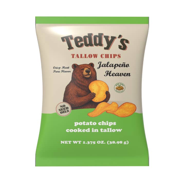Jalapeño Heaven (1.375 oz) for wholesale by Teddy’s Tallow Chips