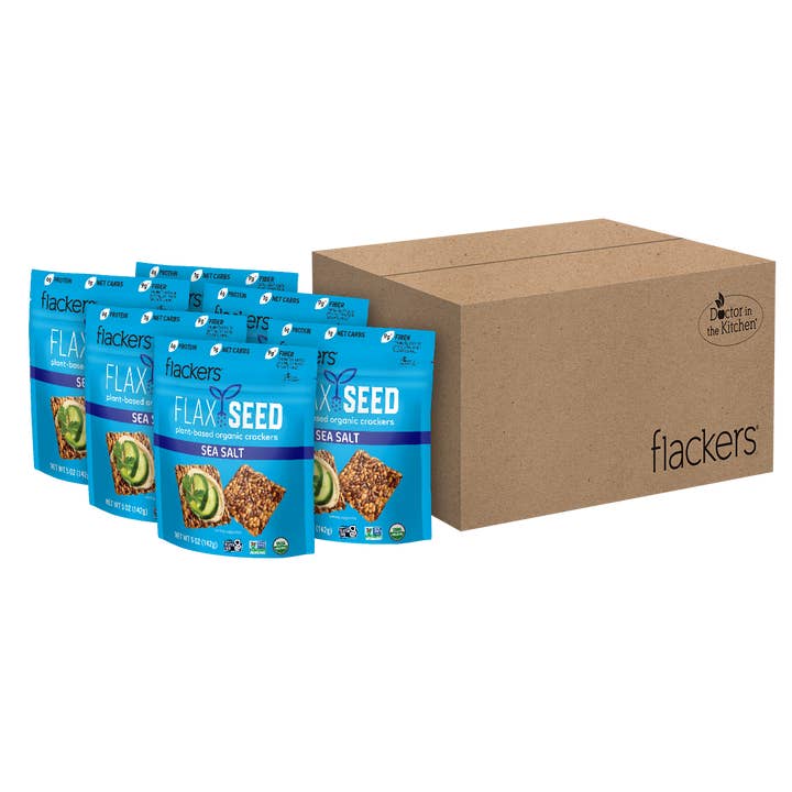 Dr. In The Kitchen, LLC - Wholesale Crackers - Flackers Organic Flax Seed Crackers, Sea Salt