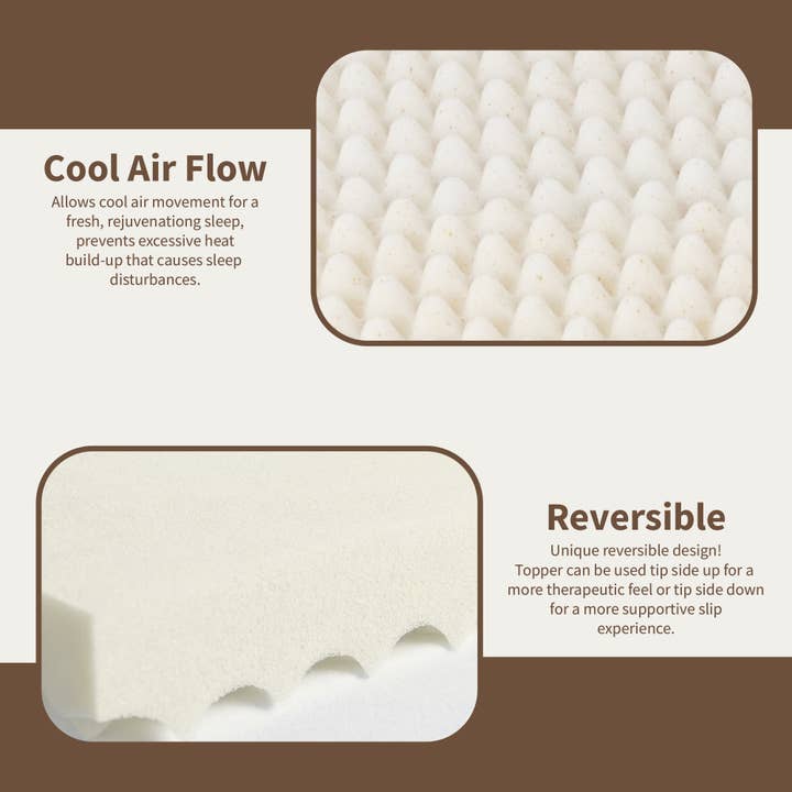 Beige Surmatelas alambiqué en mousse viscoélastique infusée de cuivre de 2 pouces en vente sur Faire