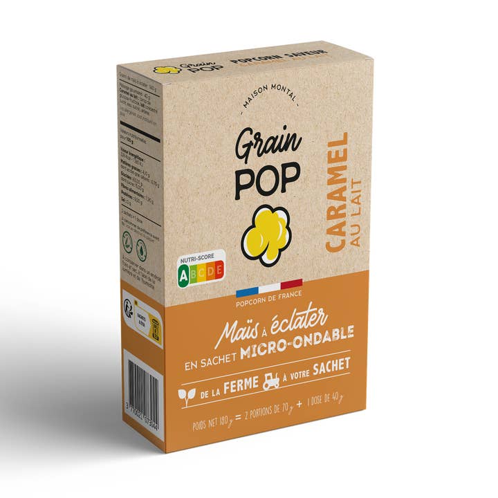 Grainpop Milk Caramel 2 sachets 70g microwave for wholesale by grain pop