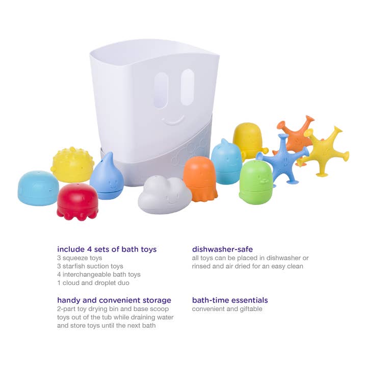 Ubbi - Wholesale Bath Toy - Baby - Bath Time Essential Gift Set, Includes Drying Bin & 11 Toys3