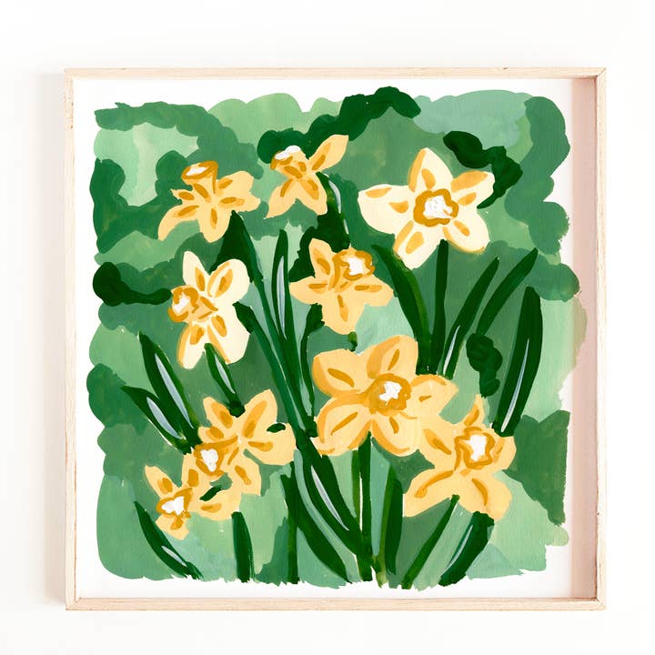 Daffodils in the Garden Art Print for wholesale by Sabina Fenn