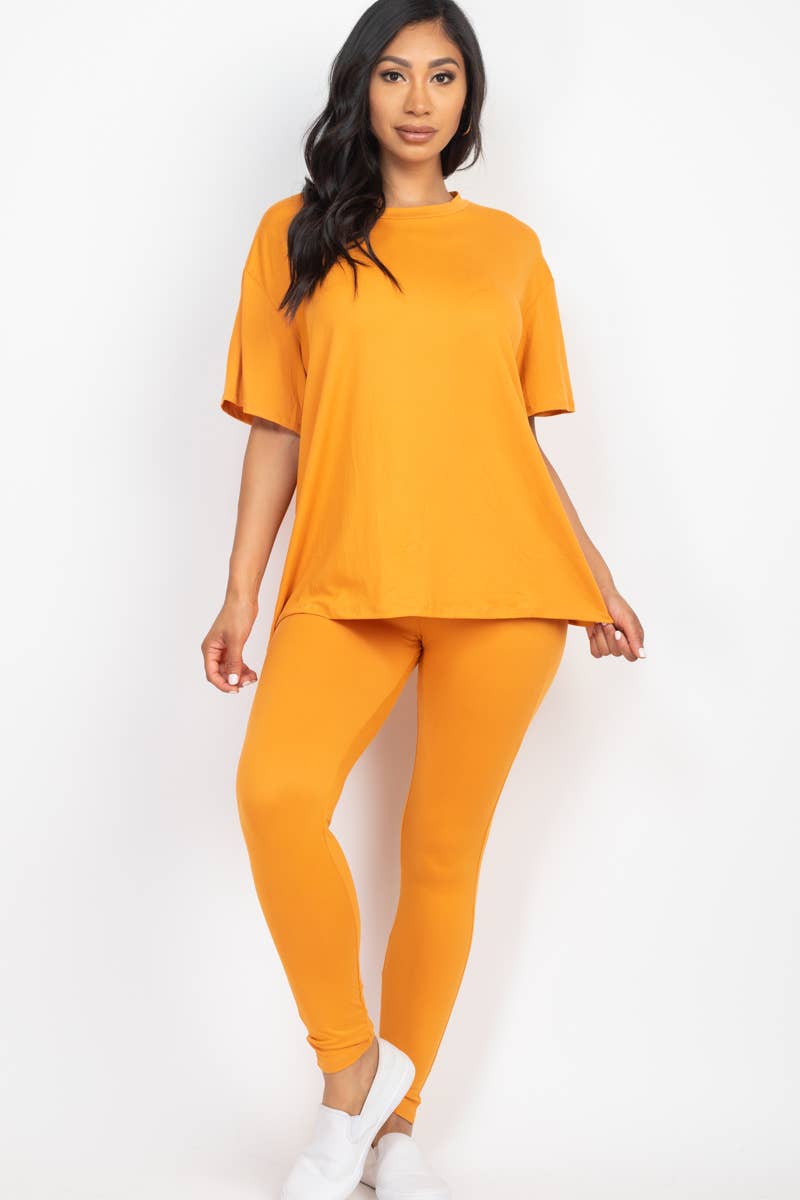 CAPELLA APPAREL - Wholesale Lounge Set - Women's - Oversized T-shirt & Leggings Set1