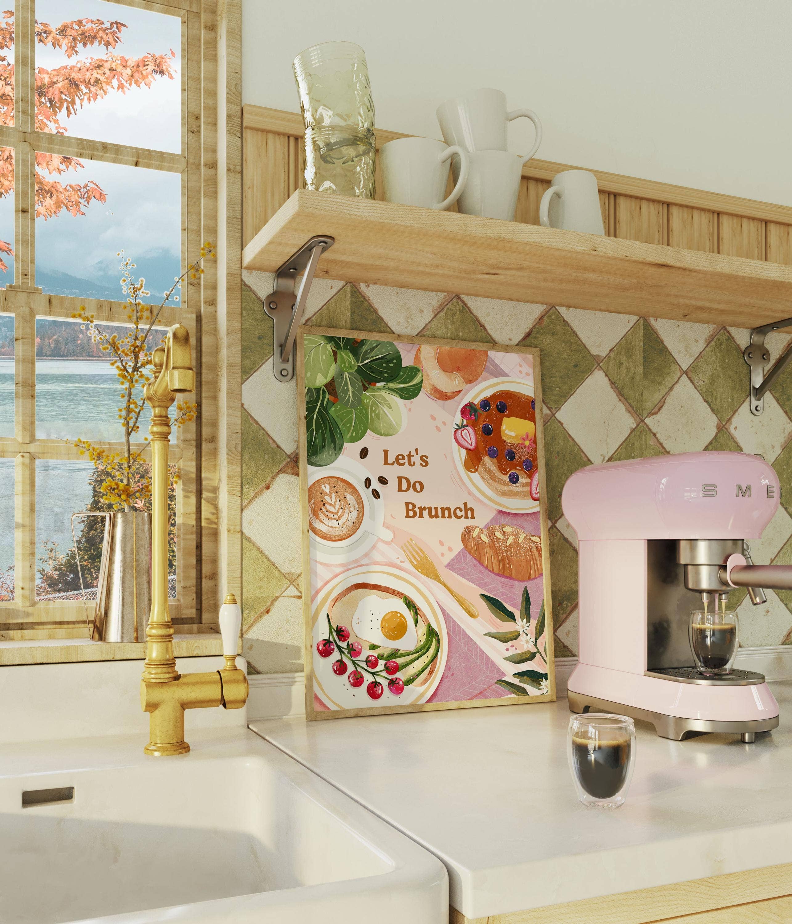 Anna Cheng Design – wholesale Art print – Let's Do Brunch Breakfast Cafe Art Print for Foodies4