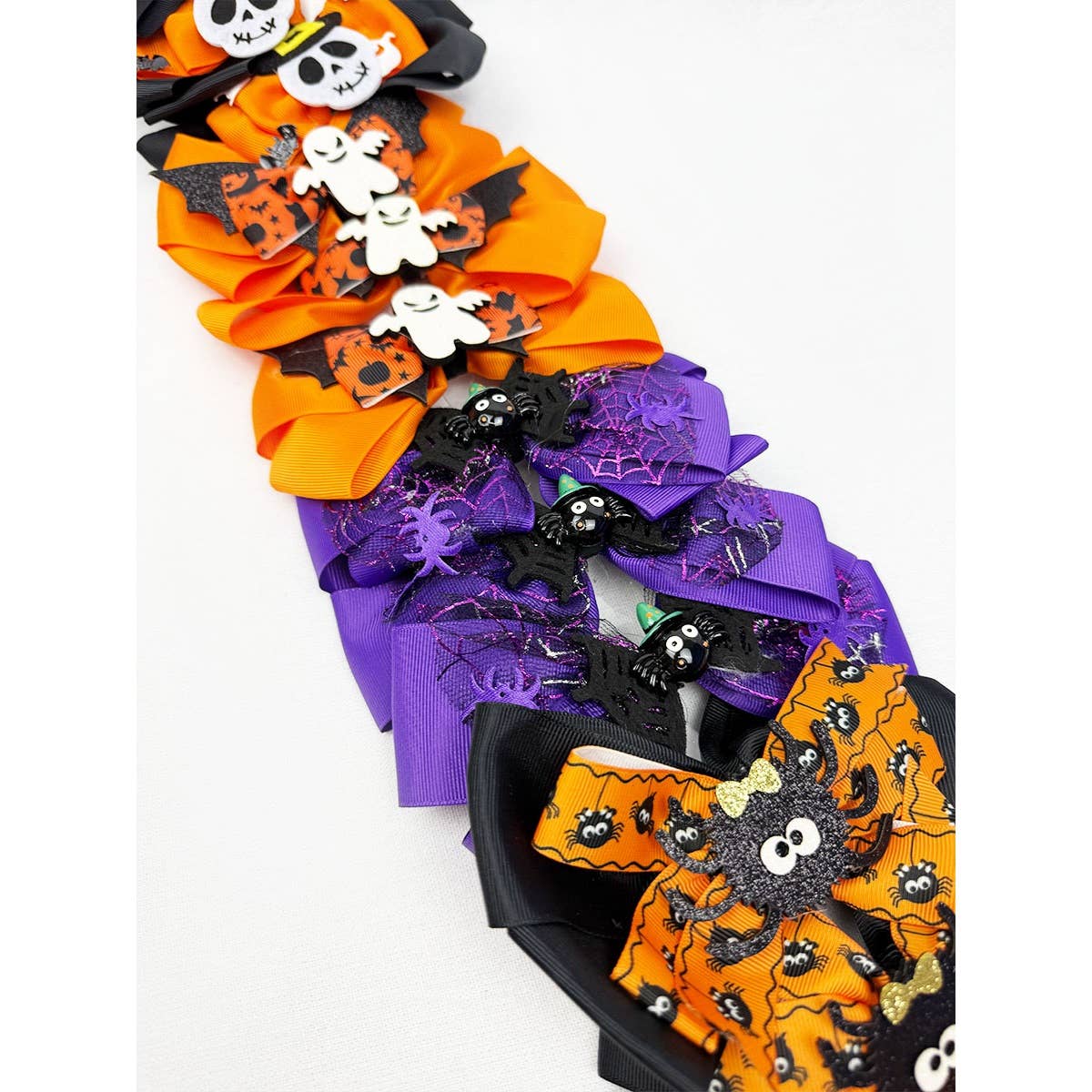 MIX COLOR Halloween Theme Hair Bow Clip Set for wholesale on Faire4