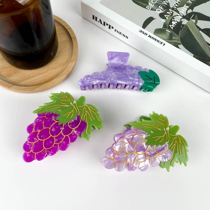 Grape Hair Clip,Fruit Claw Clip for wholesale by TheDivaSoap