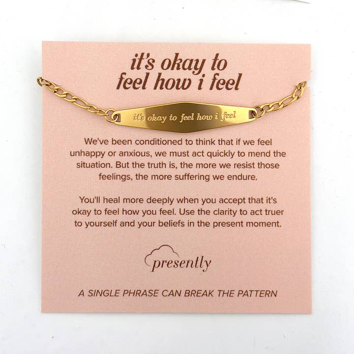 It's okay to feel how I feel — Figaro Chain Bracelet for wholesale by Presently | Words To Return To | Jewelry & Accessories