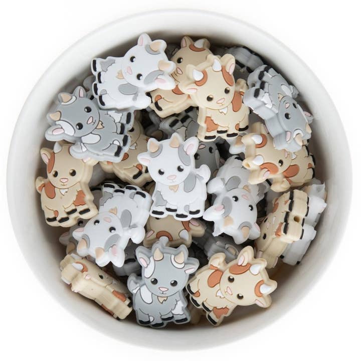 Goat Silicone Focal Beads for wholesale by Cara & Co Silicone Craft Supply