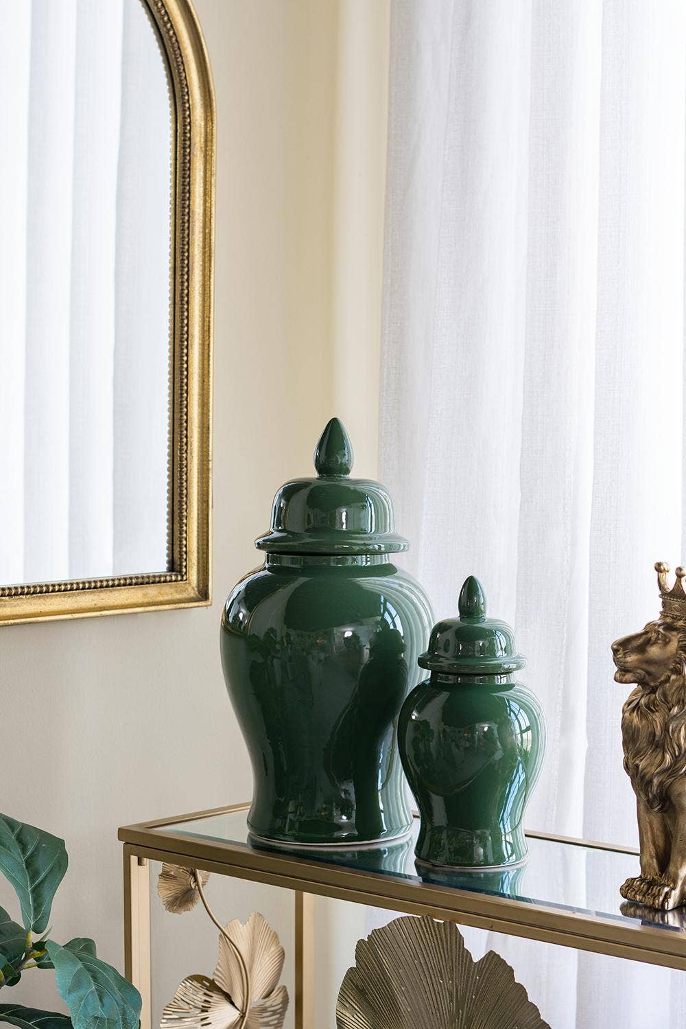 A&B Home Group Inc. – Jarra decorativa por atacado – Pote de Gengibre em Cerâmica Esmeralda D9,5x19"1