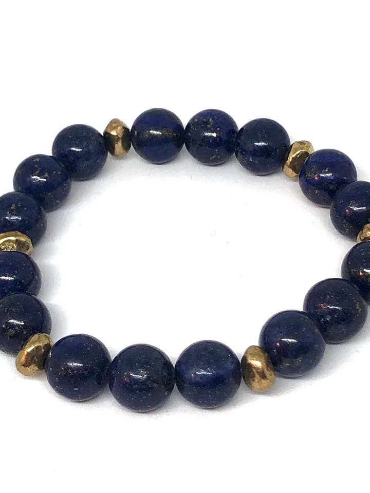 Pulsera de capas con adornos dorados y lapislázuli para venta al por mayor de Inspiration Beads