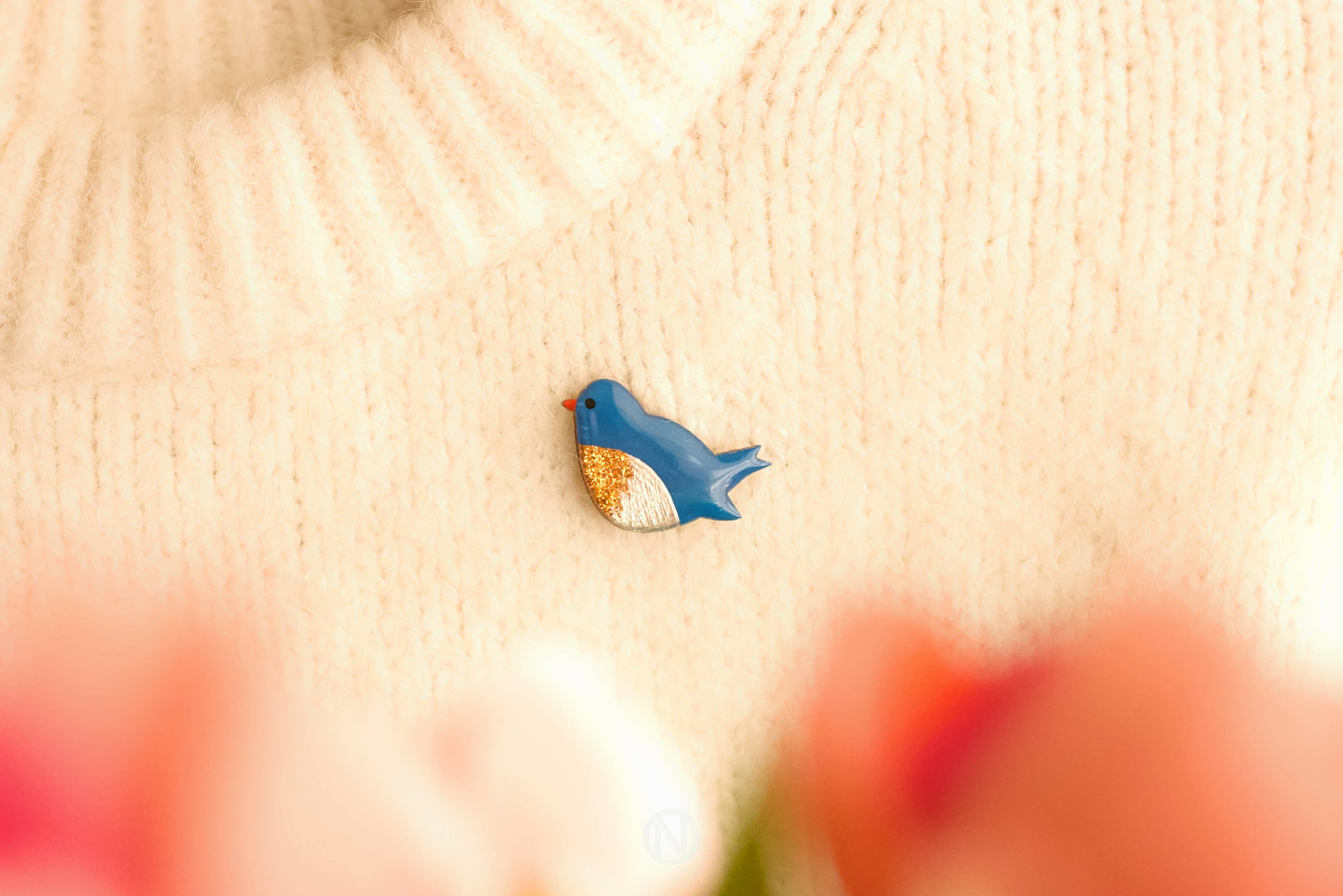 Naoi - Wholesale Brooch - Bluebird Pin Brooch - Handmade to Order