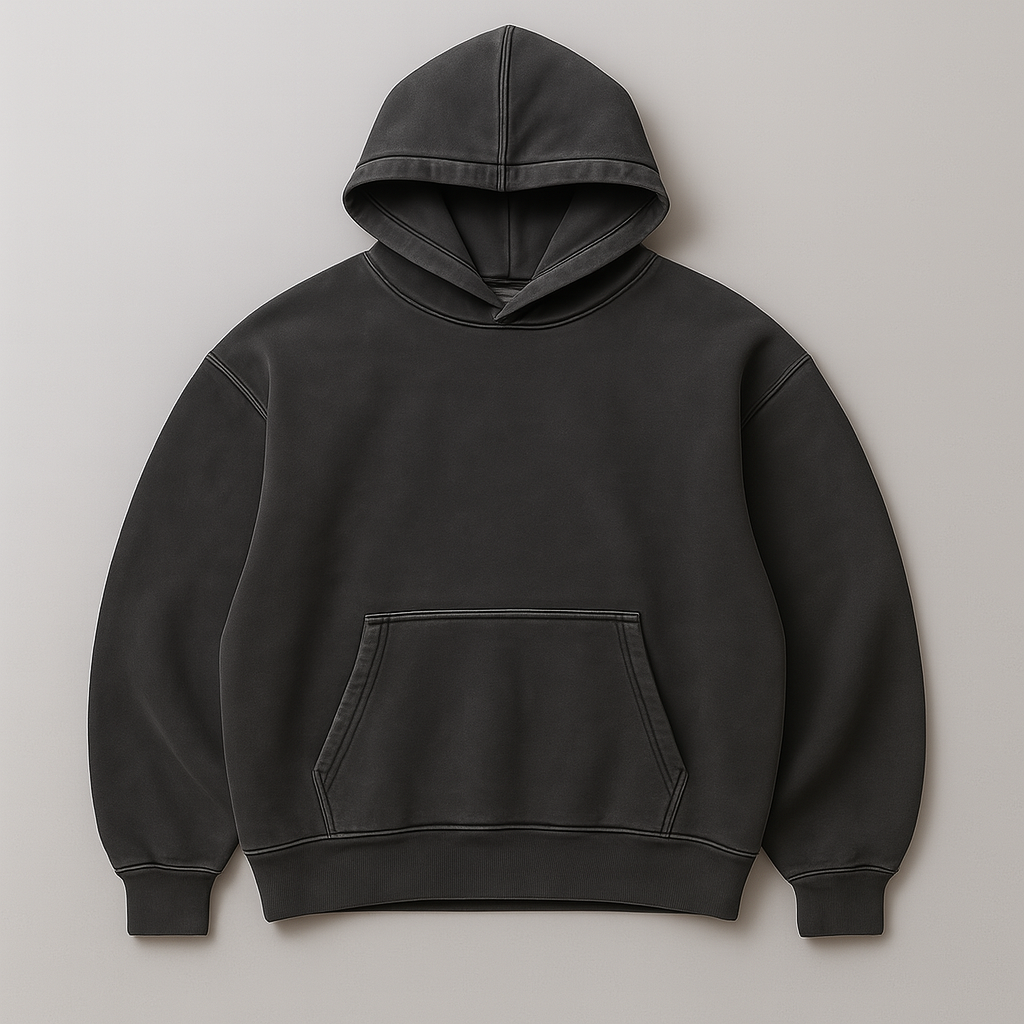 Factory Blanks - Wholesale Hoodie – Unisex - 500GSM Stone-Washed Boxy Hoodie – Luxe Oversized 2025 Fit0