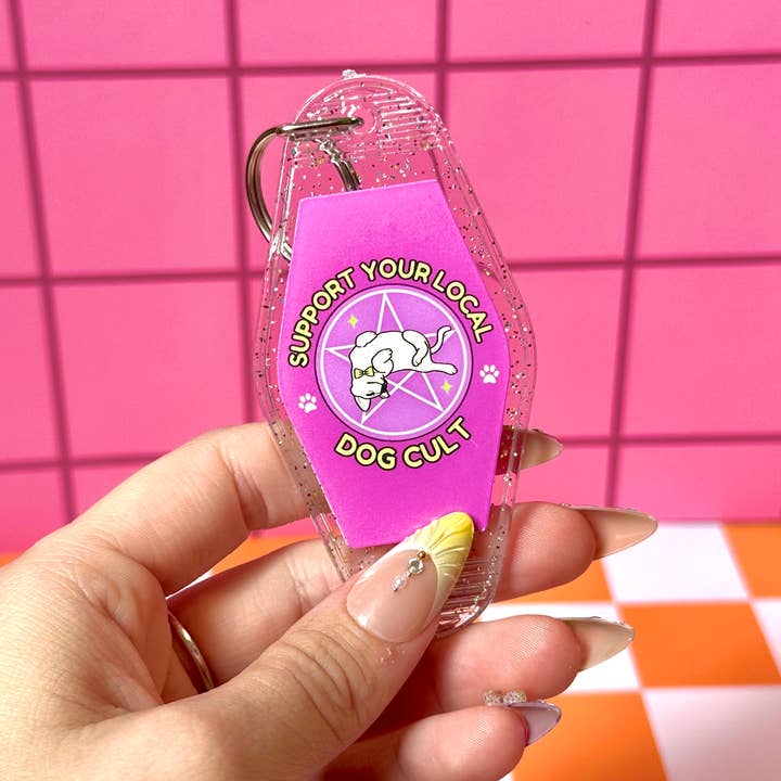 Funny Dog Mom Dogs Witchy Motel Keychain Acrylic Keychain for wholesale by Stickers+ X Ashley Bexar