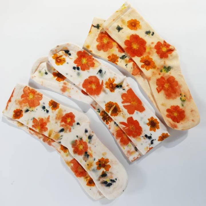 DYE KWEEN - Wholesale Socks - Women's - Flower Power Cotton Crew Sock5