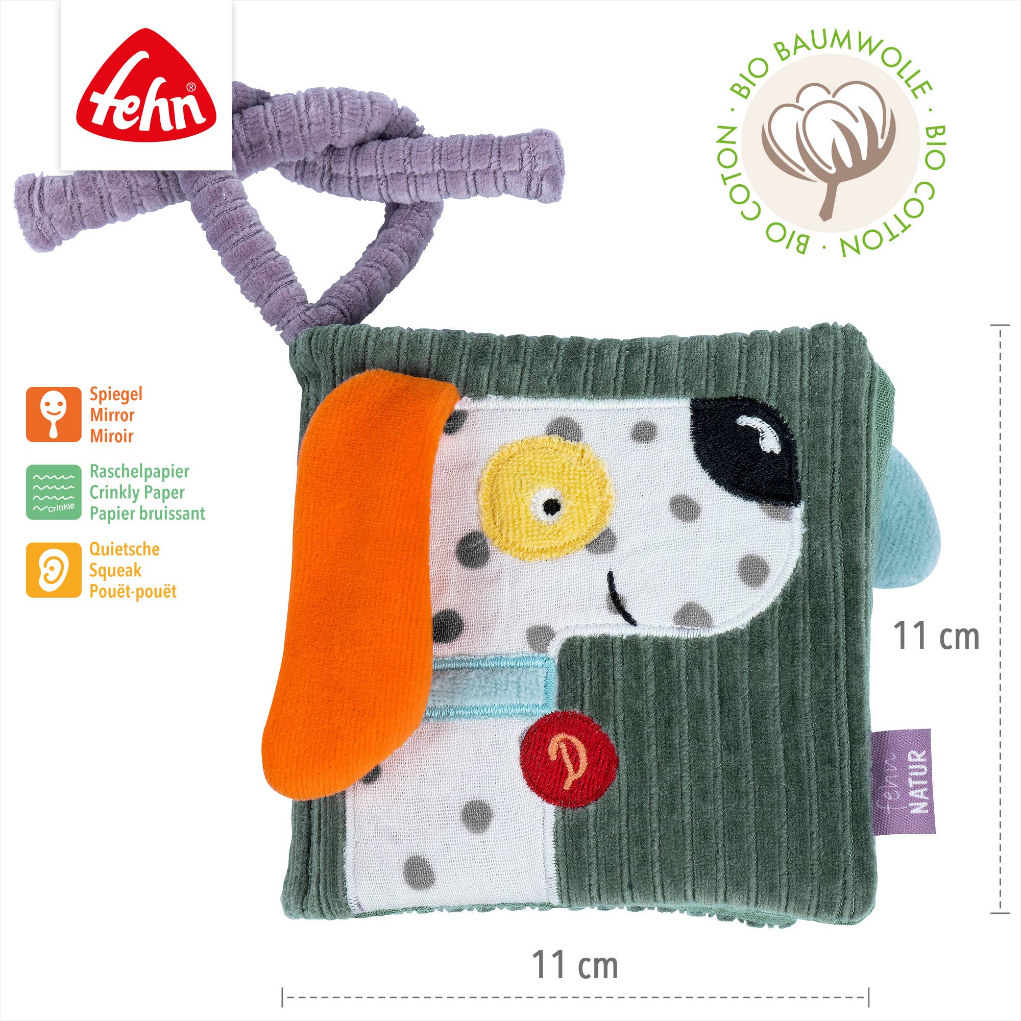 Fehn - Wholesale Baby & Toddler Book (0-2) - Fabric Book Dog NATURE - Touch Book with Nature Motifs4