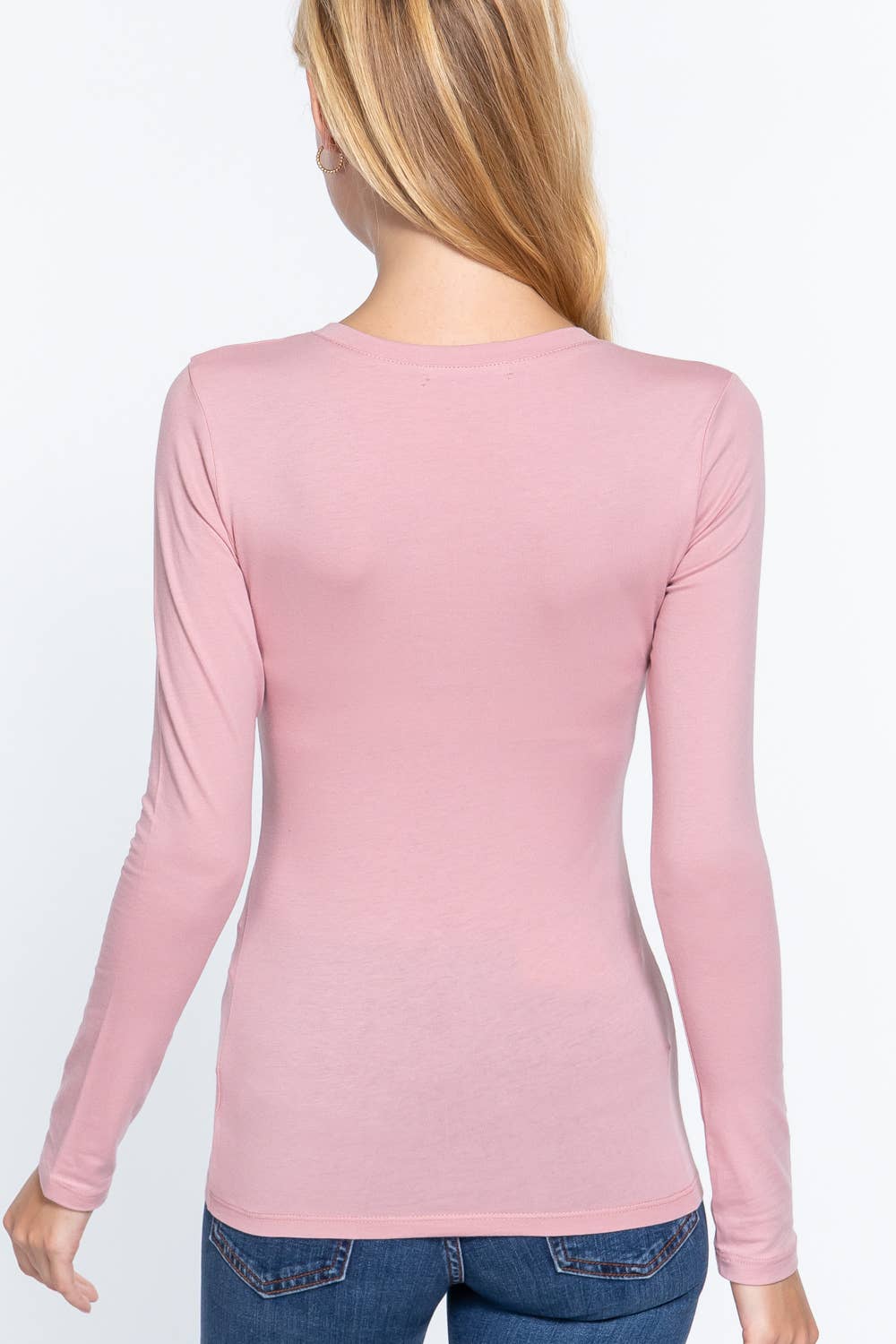Active Basic | Active USA - Wholesale Knit Top - Women's - Long Sleeve Crew Neck Cotton Spandex Jersey Top4