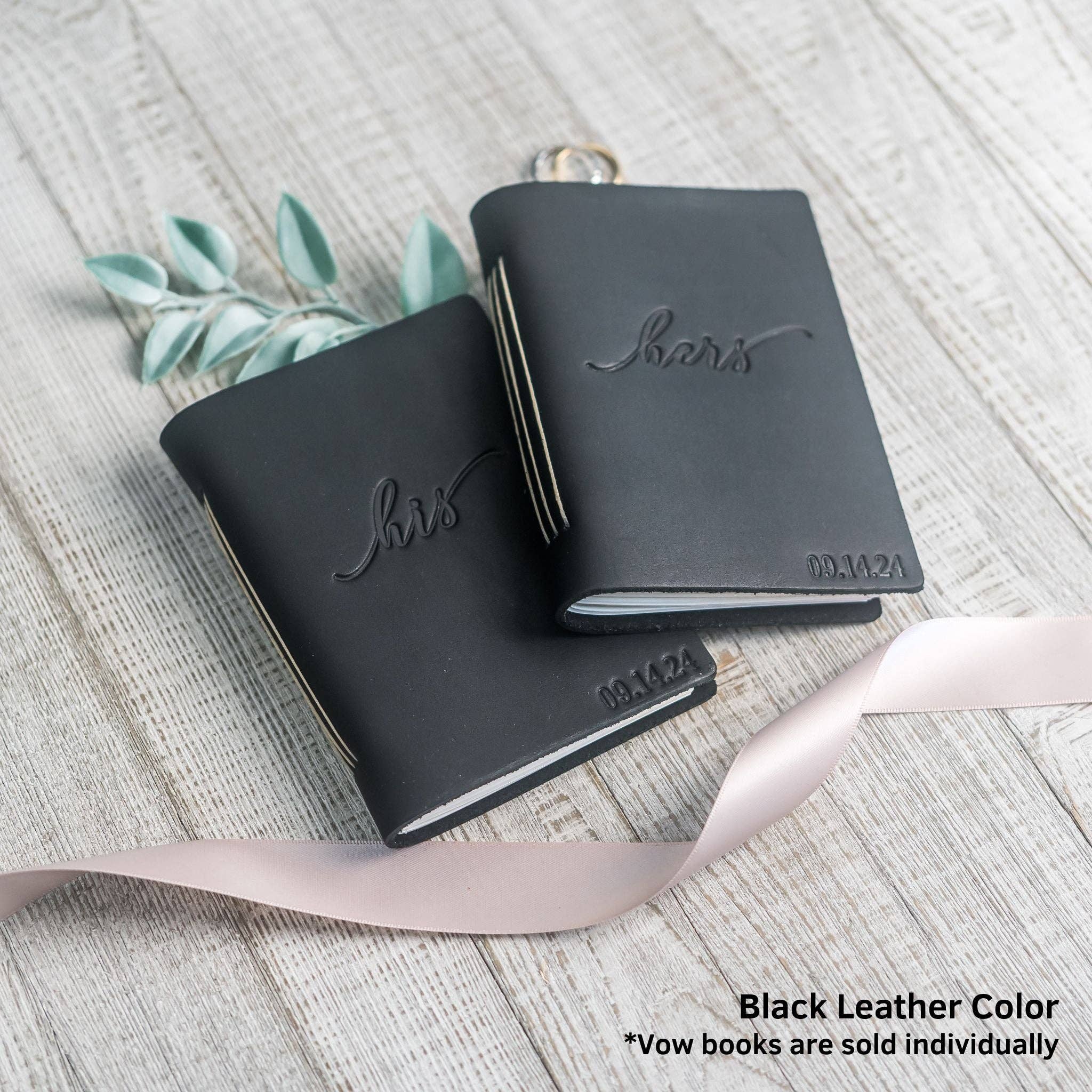 Ox & Pine - Wholesale Journal/Diary - His and Hers Personalized Leather Vow Book with Name and/or Date Pocket Notebook2