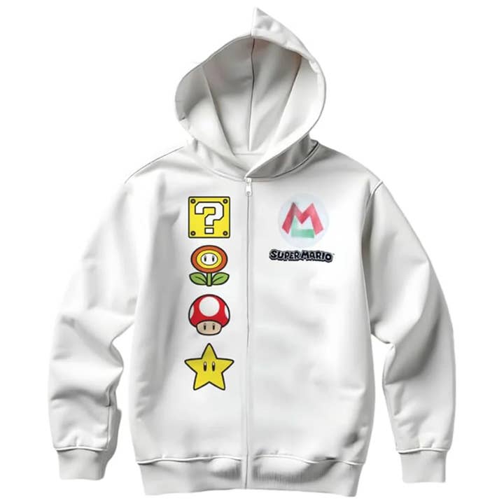 SUPER MARIO Boys Zip Hoodie for wholesale by Penguin Kids Wear