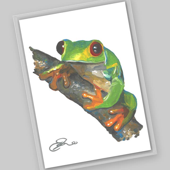 Animales – Postal de la Rana de Ojos Rojos para venta al por mayor de Eric Hanson Artwork