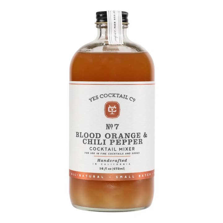 Yes Cocktail Blood Orange & Chili Pepper Cocktail Mixer for wholesale by The Local Gift Box featuring Bready or Knot Challah by Nancy