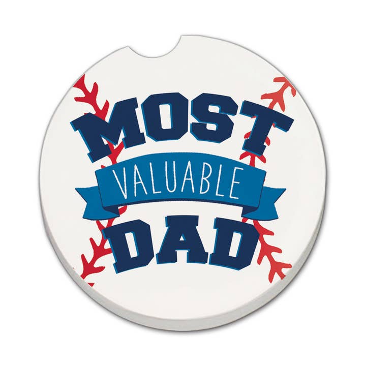 CounterArt/Highland Home/Thirstystone – wholesale Coasters – "Most Valuable Dad" Absorbent Stone Car Coaster 1pk0