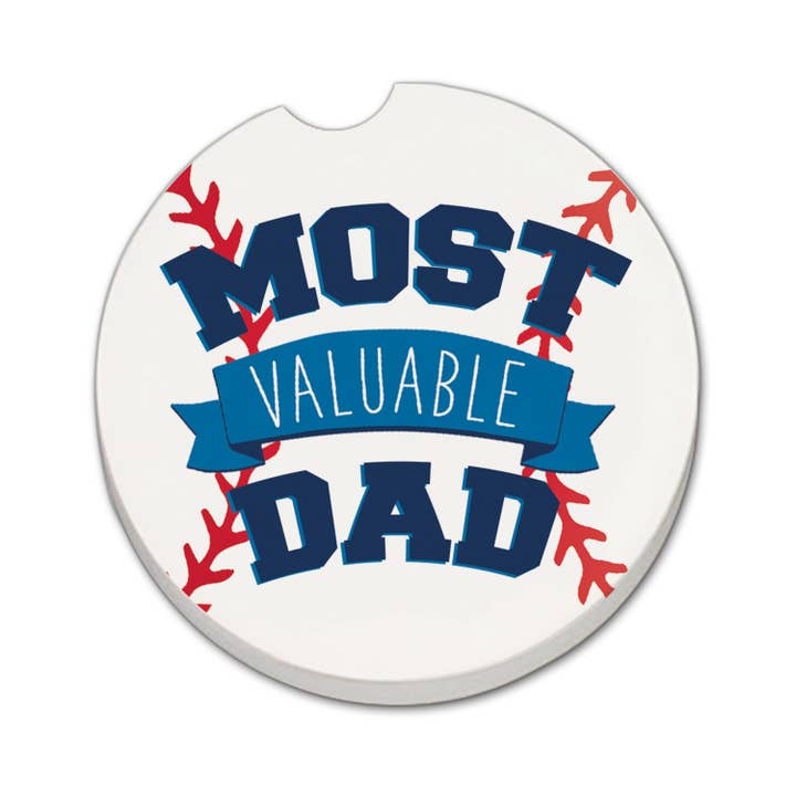 CounterArt/Highland Home/Thirstystone/CoasterStone - Wholesale Coasters - "Most Valuable Dad" Absorbent Stone Car Coaster 1pk