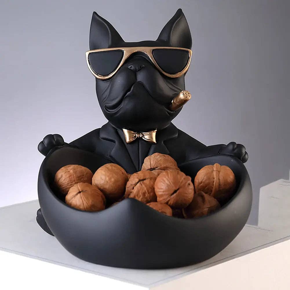 BlakOutlet – wholesale Sculpture – French Bulldog Sculpture Dog Statue with Tray9