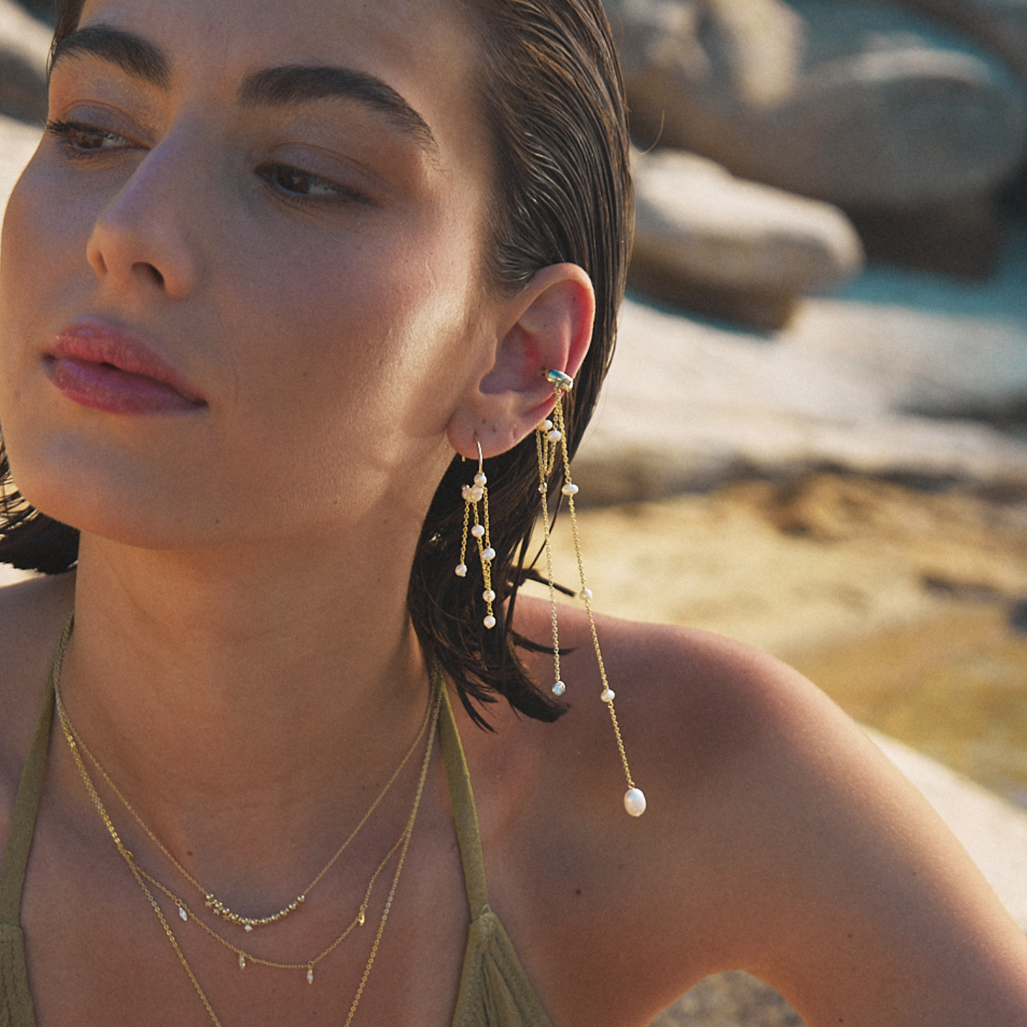 EarCandy Jewelry - Wholesale Cuff/Wrap Earrings - EAR CUFF PEARL-CASCADE3