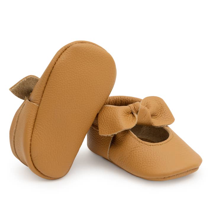 BirdRock Baby - Wholesale Moccasins - Kids - Knot Moccasins - Genuine Leather Baby Shoes (Ginger)1