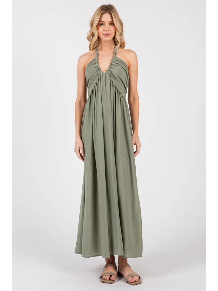 Final Touch - Vendita all'ingrosso Vestito - Donna - Abito a pieghe con scollo all'americana - ND407636