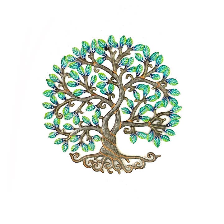Medium Spring Green Tree of Life for wholesale by Haiti Fair Trade- Papillon Marketplace