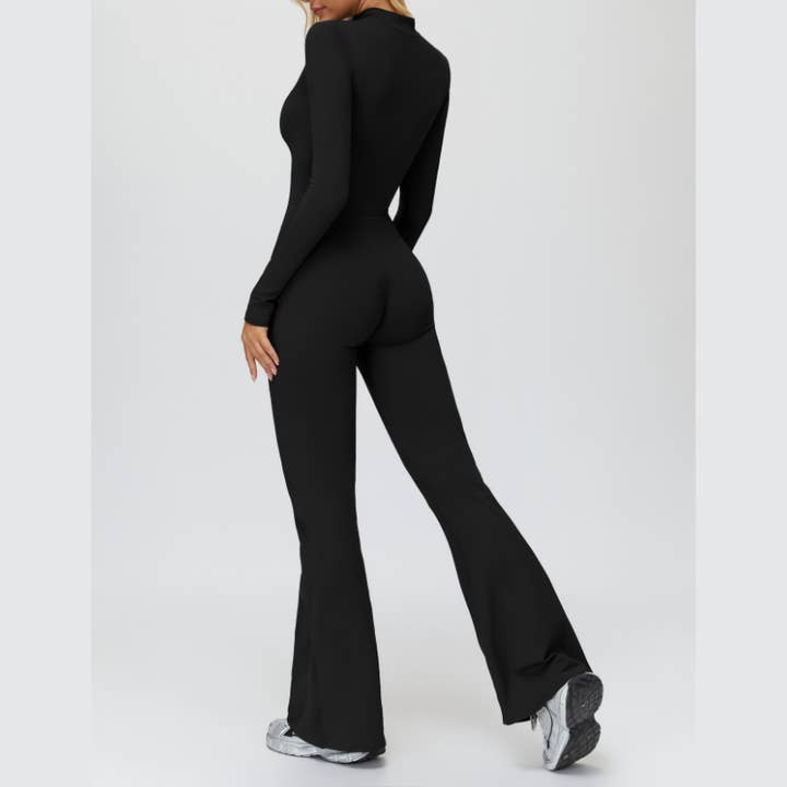 WONDERXFANS – wholesale Unitard – Women′s – Stand-up collar+half-zip sports jumpsuit8