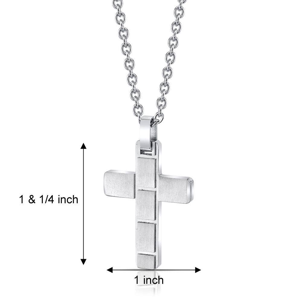 Peliani - Wholesale Pendant/Charm Necklace - Brick Stainless Steel Cross Pendant with 22 inch Necklace2