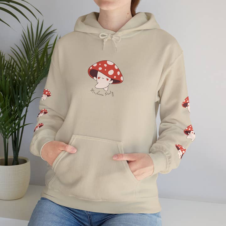 Mushroom Party Hoodie – Cottagecore Fall Apparel for wholesale by Laney's Castle