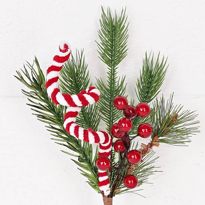 Impressive Enterprises, Inc. - Wholesale Christmas Decoration - 30317- 12in Pick-Mix pines with red berries and spiral-12/961