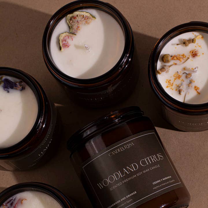 Candela Rosa - Wholesale Jar/Filled Candle - Premium Cedar and Orange Scented Soy Wax Candle1