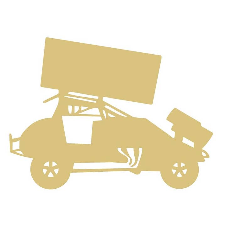 Sprint Car Unfinished Wood Cutout Style 1 for wholesale by Diverse Woodworking