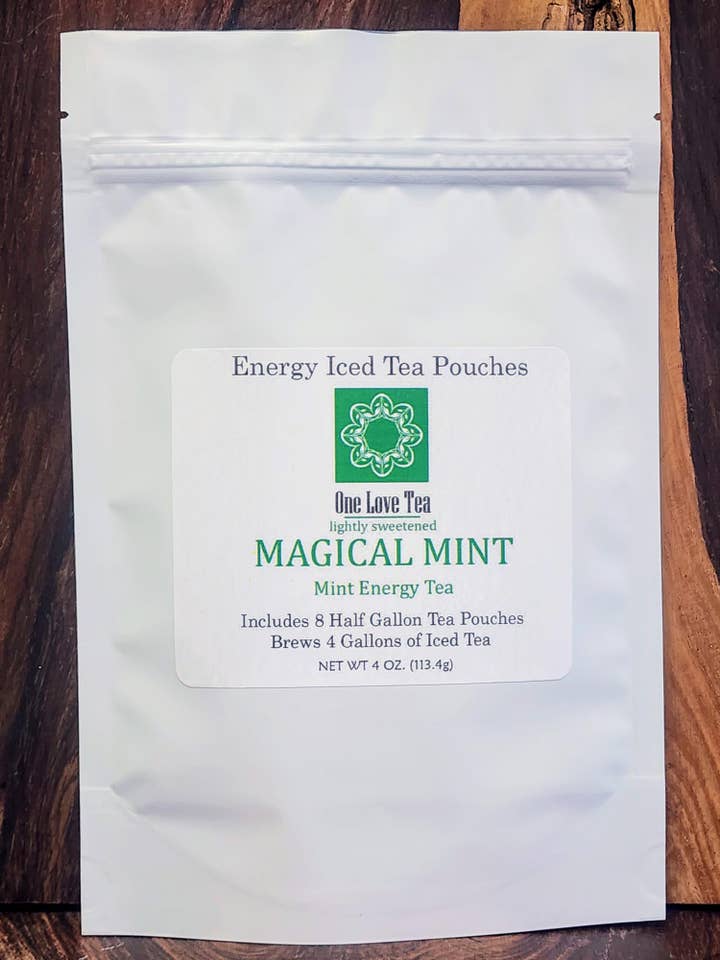 Magical Mint Energy Iced Tea pouch for wholesale by One Love Tea