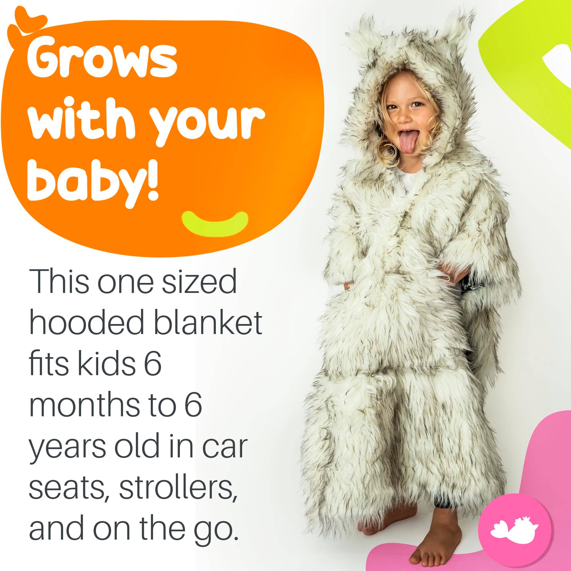 Birdy Boutique LLC. - Wholesale Poncho Towel - Kids & Baby - Faux Fur and Watercolor Flowers Car Seat Poncho for Toddlers4