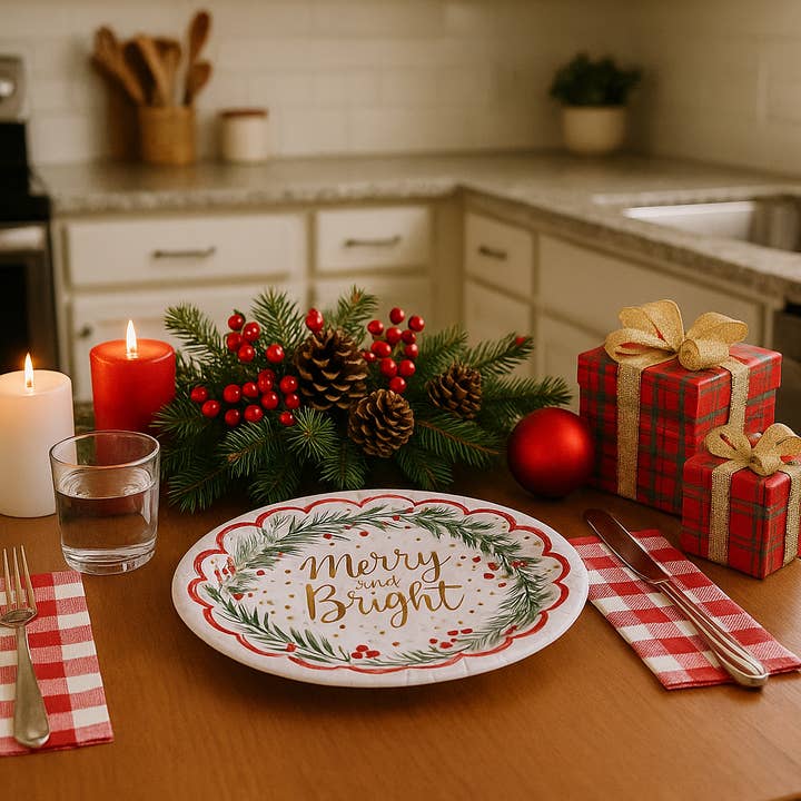 Mabelle Home - Wholesale Decorative Plate/Dish/Bowl - 16-Pack Christmas Cocktail Paper Plates 7.5-Inch1