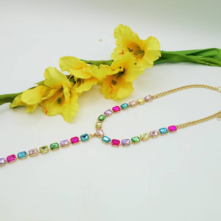 Daemon srls - Wholesale Y-Neck/Lariat Necklace - KELLY -COLLANA CRAVATTINA con pietre sfaccettate - LUCE COLLECTION7