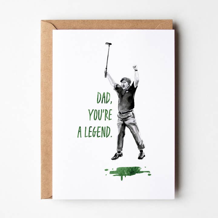 Phil Mickelson Golf - Carte de fête des pères pour la vente par Taytayski INC